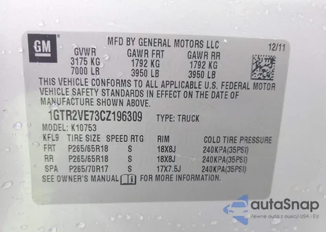 2012 GMC Sierra 1500 Sle from USA, damaged, VIN 1GTR2VE73CZ196309